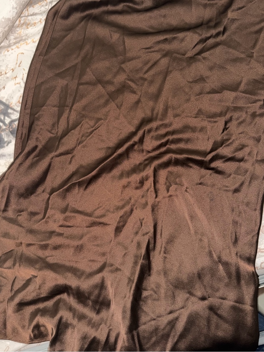 Zara Satin Maxi Slip Skirt in Dark Chocolate - Picture 6 of 6